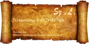 Szepessy Lóránt névjegykártya