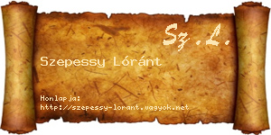 Szepessy Lóránt névjegykártya