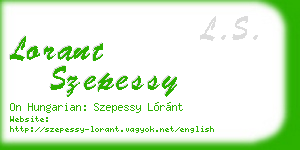 lorant szepessy business card