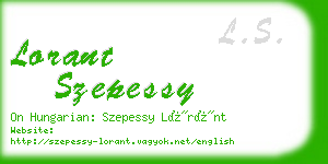 lorant szepessy business card